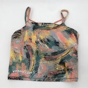 Athleta Girl x Simone Biles Because I Can Brushstroke Crop Tank Top XL 14